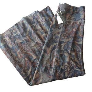 NWT Fall Maxi Skirt Womens Large Joan Vass Brown Paisley Damask Floral